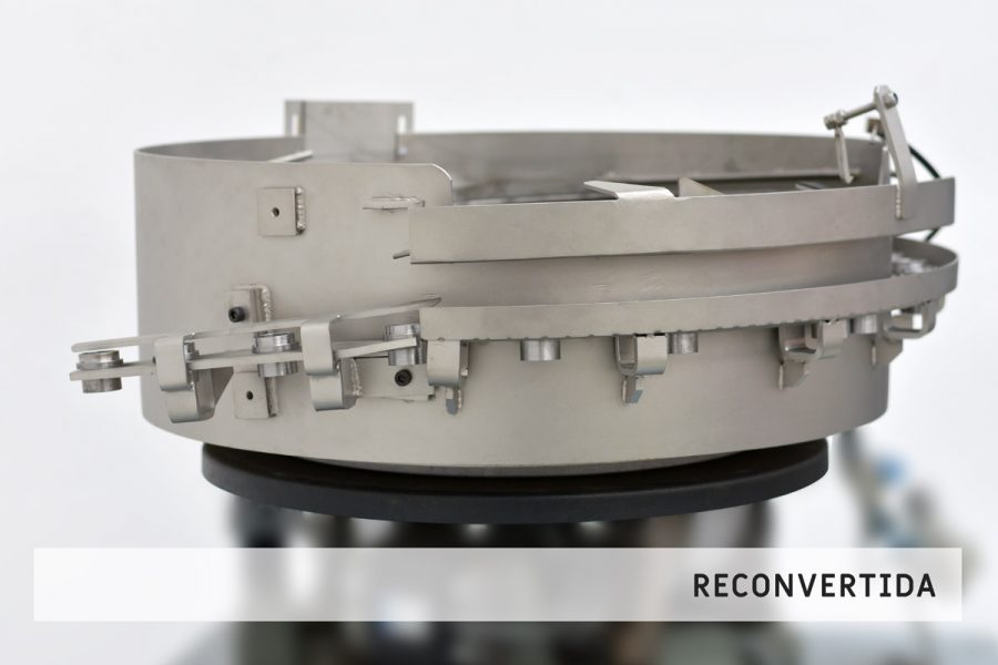 Reconversión de posicionador vibratorio con doble canal y utillajes de salida intercambiables