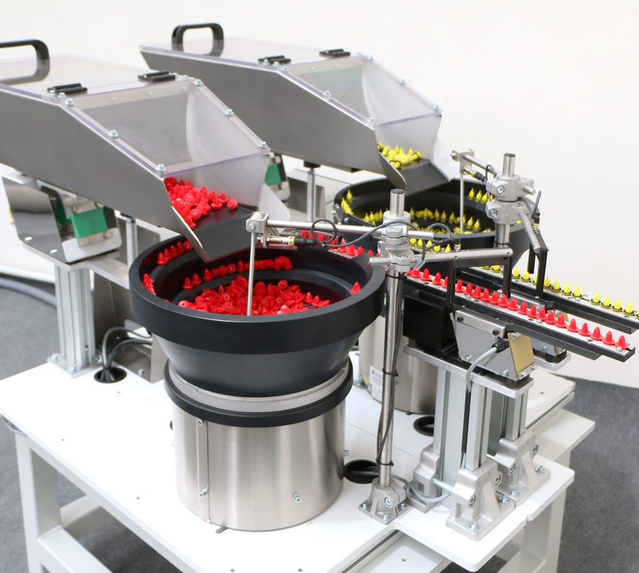 Vibradores posicionadores con tolva de fibra